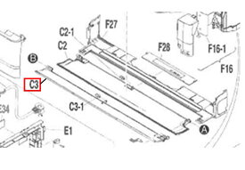ダイキン　エアコン　AN40VABKP-W用　ルーバー(上側用)部品コード：2546267　《図：C3》
