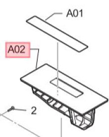 パナソニック　Panasonic　洗濯機用　乾燥フィルター　部品コード：AXW003WA6CW0（画像：A01.A02）