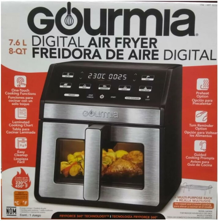 楽天市場】グルミア デジタルエアーフライヤー GOURMIA 7.5リットル 