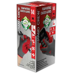 ハンドクルー ニトリル 背抜き グローブ 14双 1806239 セット M スマホ対応 洗濯可 ガレージ オイル交換 ガーデニング 手袋 軍手 園芸 おしゃれ ゴム手袋