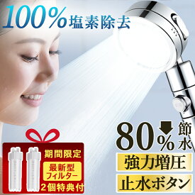 【注文殺到！衝撃セール8,500円⇒2,780円！】シャワーヘッド 節水 塩素除去 シャワー 浄水 節水シャワーヘッド 水圧アップ 手元ストップ 高水圧 お風呂 手元スイッチ 増圧 アダプター 節水シャワー 塩素 水圧 強い 止水 ホワイト 頭皮ケア 毛穴汚れ