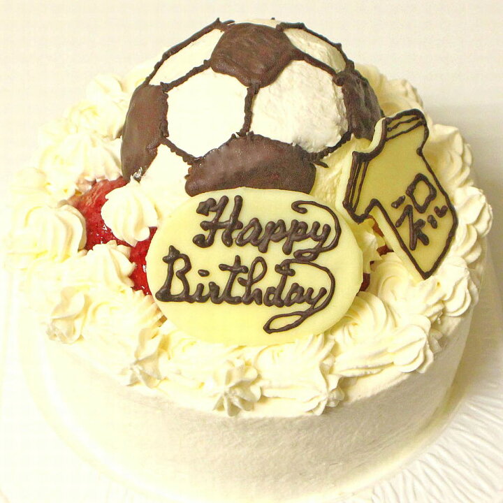 楽天市場 サッカーボールケーキ５号 送料込み フルーツケーキ いちごケーキ マンゴーケーキ 選択 誕生日ケーキ バースデーケーキ デコレーション ホール ケーキ 人気 男の子 スポーツ プレゼント 生デコ うしゃぎさん楽天市場店