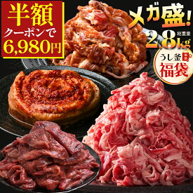 ＼50%OFFクーポンで6,980円／【牛と豚うし釜メガ盛り福袋 】 焼肉セット メガ盛り セット 牛カルビ 豚カルビ 牛タン 切り落とし 牛肉 切り落とし 焼肉 お取り寄せ 冷凍 焼肉セット 2kg 焼肉セット 国産 ギフト 高級 切り落とし 和牛