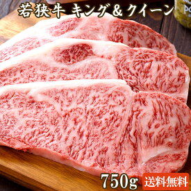 若狭牛 キング＆クイーン 750g A4 A5等級 【父の日 バーベキュー BBQ 肉の日 ステーキ ギフト 牛肉 サーロイン ヒレステーキ セット 霜降り お肉 和牛 お取り寄せ グルメ ギフト 食べ物 お祝い 肉 贈答用 内祝い】