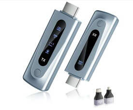【 33%クーポン✕P4倍】ワイヤレスHDMI信号対応 送受信機セット 無線化 小型 LEDディスプレイ搭載トランスミッター レシーバー 挿すだけ使える30m安定無線伝送 WIFI/設定不要 1080PフルHD/2.4G/5G超低遅延 最大8台増設 テレビ/PC/Mac/Windowカメラ/監視カメラなど対応