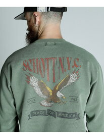 【SALE／30%OFF】CREW SWEAT TRAD EAGLE/クルースウェット トラッドイーグル Schott ショット トップス スウェット・トレーナー ブラック グリーン【RBA_E】【送料無料】[Rakuten Fashion]