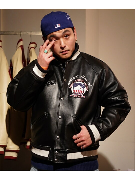 楽天市場】《SUMMIT * AVIREX》LEATHER VARSITY JACKET AVIREX 