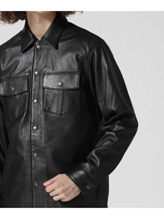 楽天市場】【SALE／50%OFF】LEATHER UTILITY SHIRT / レザー 