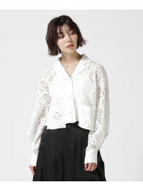 AULA AILA/GEOMETRIC LACE SHIRT/ジオメトリックレースシャツ ROYAL FLASH ロイヤルフラッシュ トップス シャツ・ブラウス ホワイト ブラック【送料無料】[Rakuten Fashion]