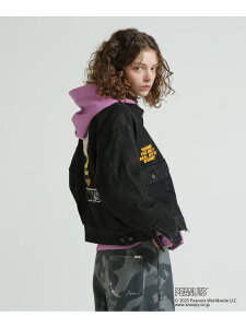 sAVIREX × PEANUTStDENIM WORK JACKET / fj[NWPbg / s[ibc / ABbNX AVIREX ABbNX WPbgEAE^[ u]EWp[ ubN uEyz[Ra