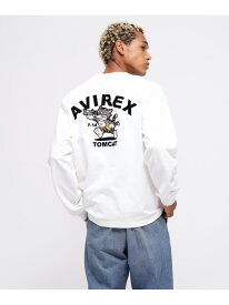 《WEB&DEPOT限定》TOMCAT LONGSLEEVE T-SHIRT AVIREX アヴィレックス トップス カットソー・Tシャツ ブラック イエロー ホワイト ブラウン【送料無料】[Rakuten Fashion]