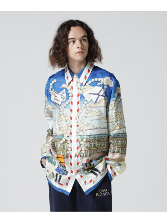 正規取扱店販売品 CASABLANCA Tennis Club Long Sleeve Silk Shirt ご注文確認後即日発送 送料無料