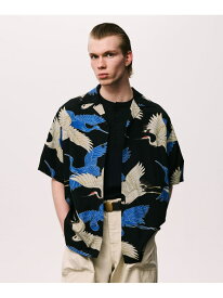 ×PJ/×パイナップルジュース/RAYON SHIRT CRANE/レーヨンシャツ クレーン Schott ショット トップス シャツ・ブラウス ブラック【送料無料】[Rakuten Fashion]