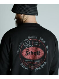 【SALE／30%OFF】CREW SWEAT CIRCLE ICON/クルースウェット サークルアイコン Schott ショット トップス スウェット・トレーナー ブラック グレー ブラウン【RBA_E】【送料無料】[Rakuten Fashion]