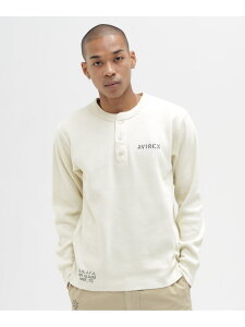 �sWEB&DEPOT����tSTENCIL HONEYCOMB HENRY NECK L/S T-SHIRT AVIREX �A���B���b�N�X �g�b�v�X �J�b�g�\�[�ET�V���c �z���C�g �O���[�� �u���b�N�y���������z[Rakuten Fashion]