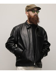 LEATHER TRACKER JACKET/���U�[�g���b�J�[�W���P�b�g Schott �V���b�g �W���P�b�g�E�A�E�^�[ ���C�_�[�X�W���P�b�g �u���b�N�y���������z[Rakuten Fashion]