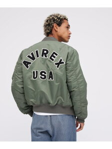 MA-1 COMMERCIAL LOGO AVIREX �A���B���b�N�X �W���P�b�g�E�A�E�^�[ �u���]���E�W�����p�[ �u���b�N �V���o�[�y���������z[Rakuten Fashion]