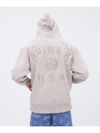 VARSITY LOGO ZIP SWEAT PARKA NYC / ジップ スウェット パーカー AVIREX アヴィレックス トップス パーカー・フーディー ベージュ グレー ブルー【送料無料】[Rakuten Fashion]