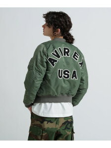 �sWOMAN�tMA-1 COMMERCIAL LOGO AVIREX �A���B���b�N�X �W���P�b�g�E�A�E�^�[ �u���]���E�W�����p�[ �u���b�N �V���o�[�y���������z[Rakuten Fashion]