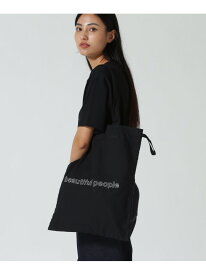 beautiful people/ビューティフルピープル/contour logo gathering tote bag ROYAL FLASH ロイヤルフラッシュ バッグ その他のバッグ ブラック ベージュ【送料無料】[Rakuten Fashion]