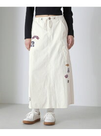 WAPPEN PRINT LONG SKIRT/ワッペンプリント ロングスカート AVIREX アヴィレックス スカート その他のスカート ホワイト カーキグリーン ブラック【送料無料】[Rakuten Fashion]