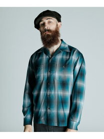 OMBRE LS SHIRT/オンブレ LSシャツ Schott ショット トップス シャツ・ブラウス グリーン ブラック【送料無料】[Rakuten Fashion]