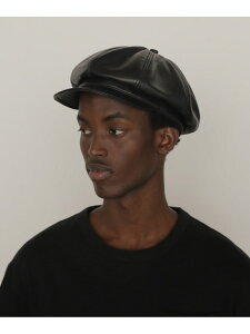 LEATHER NEWSBOY CAP/���U�[ �j���[�X�{�[�C�L���b�v �L���X�P�b�g Schott �V���b�g �X�q ���̑��̖X�q �u���b�N�y���������z[Rakuten Fashion]