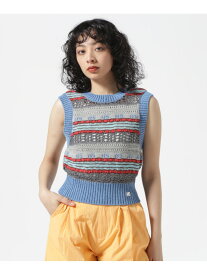 MAISON SPECIAL/メゾンスペシャル/Multicolor Knit Vest ROYAL FLASH ロイヤルフラッシュ トップス ベスト・ジレ ブルー ピンク【送料無料】[Rakuten Fashion]