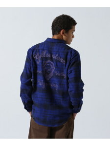 BLEACH WASHED NEP CHECK SHIRT YELLOW STONE AVIREX �A���B���b�N�X �g�b�v�X �V���c�E�u���E�X �l�C�r�[ �O���[�� �s���N�y���������z[Rakuten Fashion]