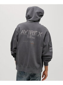 《50th Anniversary》FADE WASH ZIP UP PARKA AVIREX アヴィレックス トップス パーカー・フーディー グレー グリーン ネイビー オレンジ【送料無料】[Rakuten Fashion]