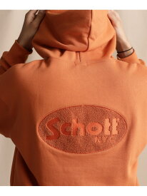 WEB LIMITED/HOODED SWEAT OVAL CHENILLE LOGO/オーバル ロゴ パーカー Schott ショット トップス パーカー・フーディー ベージュ オレンジ ネイビー ブラック【送料無料】[Rakuten Fashion]