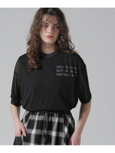 sWOMAN/cXtSHEER LAYERED PRINT T-SHIRT/VA[C[h vgTVc AVIREX ABbNX gbvX Jbg\[ETVc sN ubN O[yz[Rakuten Fashion]