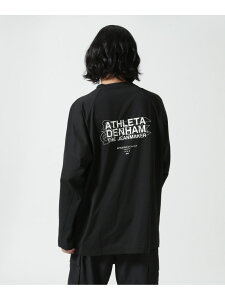DENHAMxATHLETA/�f���n��×�A�X���^/COLLABORATION LS TEE ROYAL FLASH ���C�����t���b�V�� �g�b�v�X �J�b�g�\�[�ET�V���c �u���b�N �O���[�y���������z[Rakuten Fashion]