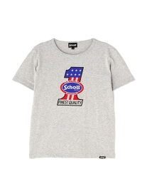 直営限定/KID'S SS T-SHIRT "NO.1 AMERICAN"/キッズ ティーシャツ "ナンバーワンアメリカン Schott ショット トップス カットソー・Tシャツ ベージュ グレー ホワイト【送料無料】[Rakuten Fashion]