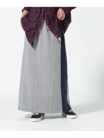 スウェットコンビロングスカート/ SWEAT COMBI LONG SKIRT AVIREX アヴィレックス スカート その他のスカート グリーン ブラック【送料無料】[Rakuten Fashion]