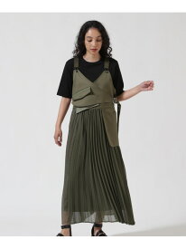 【SALE／30%OFF】AULA AILA(アウラ アイラ)別注デニムコンビネーションジャンパースカート B'2nd ビーセカンド ワンピース・ドレス ワンピース カーキグリーン【RBA_E】【送料無料】[Rakuten Fashion]