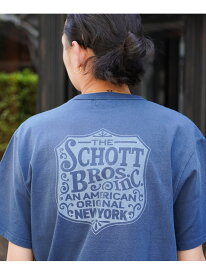SS T-SHIRT IRON PLATE/アイアンプレート Tシャツ Schott ショット トップス カットソー・Tシャツ ブラック ネイビー イエロー【送料無料】[Rakuten Fashion]