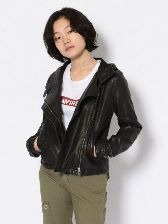 楽天市場】【SALE／30%OFF】#シープレザーフードダブルライダース 