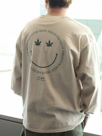 【SALE／40%OFF】MANASTASH/マナスタッシュ LEAF SMILE LS TEE リーフスマイルロングスリーブティー 7113109 BEAVER ビーバー トップス カットソー・Tシャツ ブラック グレー【RBA_E】【送料無料】[Rakuten Fashion]