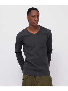 �sDAILY/�f�C���[�tMINI WAFFLE V NECK T-SHIRT/�~�j���b�t�� ���� V�l�b�N T�V���c AVIREX �A���B���b�N�X �g�b�v�X �J�b�g�\�[�ET�V���c �u���b�N �O���[ �z���C�g[Rakuten Fashion]