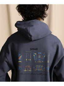 【SALE／30%OFF】HOODED SWEAT N.Y. MAP /ニューヨークマップ パーカー Schott ショット トップス パーカー・フーディー ネイビー オレンジ ゴールド【RBA_E】【送料無料】[Rakuten Fashion]