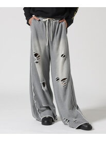 DankeSchon/DAMEGE SWEAT WIDE PANTS LHP エルエイチピー パンツ その他のパンツ グレー ブラック【送料無料】[Rakuten Fashion]