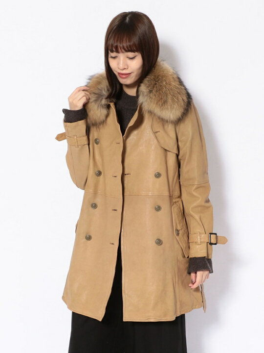 楽天市場】【SALE／57%OFF】シープレザートレンチコートリアルファー  