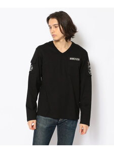 t@eB[O VlbN TVc /FATIGUE V-NECK T-SHIRT AVIREX ABbNX gbvX Jbg\[ETVc zCg ubN O[ lCr[yz[Rakuten Fashion]