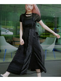 AULA AILA(アウラ アイラ)別注2WAYLACE MIX JUMPER SKIRT B'2nd ビーセカンド ワンピース・ドレス ワンピース ブラック【送料無料】[Rakuten Fashion]