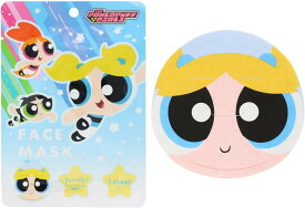 パワーパフガールズ フェイスマスク　メール便なら何枚でも￥220で全国へ　バブルス 顔パック 乾燥肌 化粧雑貨 なりきり フェイスパック パワパフ 粧美堂 なりきり