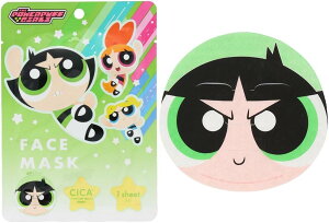 パワーパフガールズ フェイスマスク メール便なら何枚でも¥220で全国へ バターカップ 顔パック 乾燥肌 化粧雑貨 なりきり フェイスパック パワパフ 粧美堂 なりきり