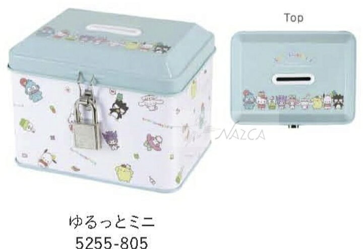 楽天市場】サンリオ キャラクターズ バンク 貯金箱 鍵付き缶バンク 