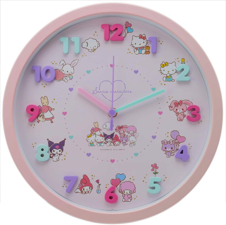 楽天市場 サンリオ 時計 壁掛け時計 アイコンウォールクロック キャラクター時計 おんなのこ アルカリ電池サービス Sanrio アナログ表示 連続秒針 壁掛時計 通販 グッズ キャラクター 子供部屋 新築祝い 引越し祝い Usプラザ