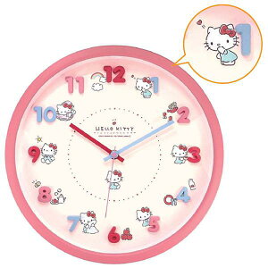 サンリオ キティ 時計 壁掛け時計 アイコンウォールクロック  アルカリ電池サービス ハローキティ キャラクター時計 ポチャッコ クロミ SANRIO シナモン アナログ表示 連続秒針 壁掛時計